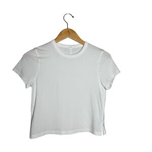Lululemon White Crop T-Shirt Size 2